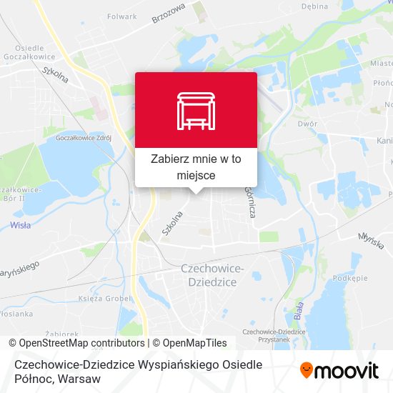 Mapa Czechowice-Dziedzice Wyspiańskiego Osiedle Północ