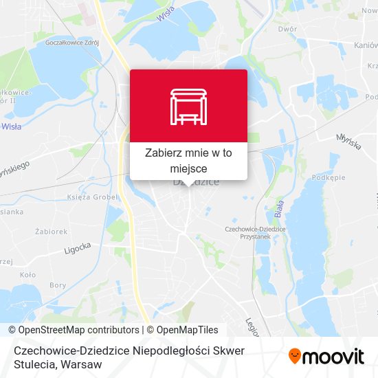 Mapa Czechowice-Dziedzice Niepodległości Skwer Stulecia