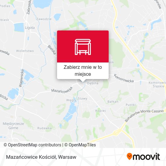 Mapa Mazańcowice Kościół