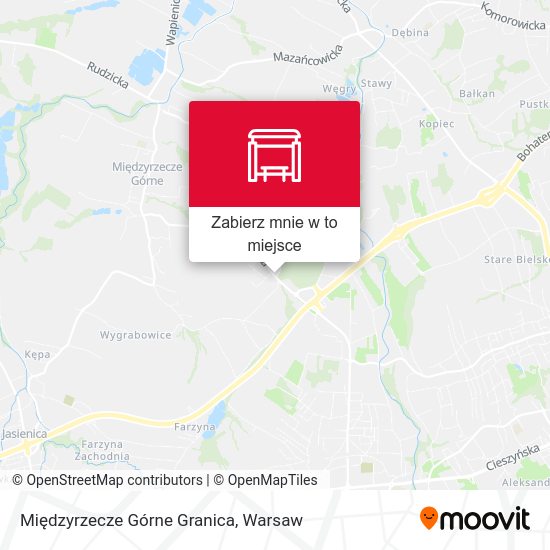 Mapa Międzyrzecze Górne Granica