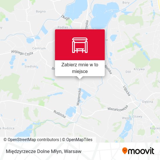 Mapa Międzyrzecze Dolne Młyn