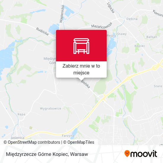 Mapa Międzyrzecze Górne Kopiec