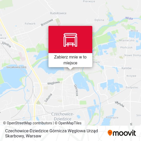 Mapa Czechowice-Dziedzice Górnicza Węglowa Urząd Skarbowy