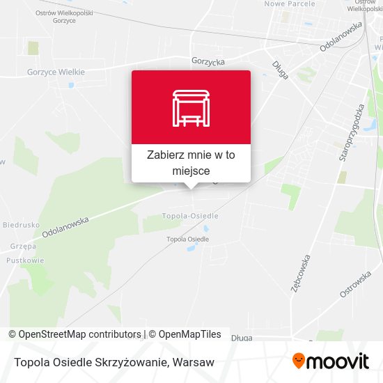 Mapa Topola Osiedle Skrzyżowanie