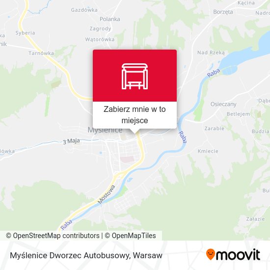 Mapa Myślenice Dworzec Autobusowy