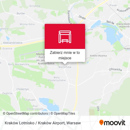 Mapa Kraków Lotnisko / Kraków Airport