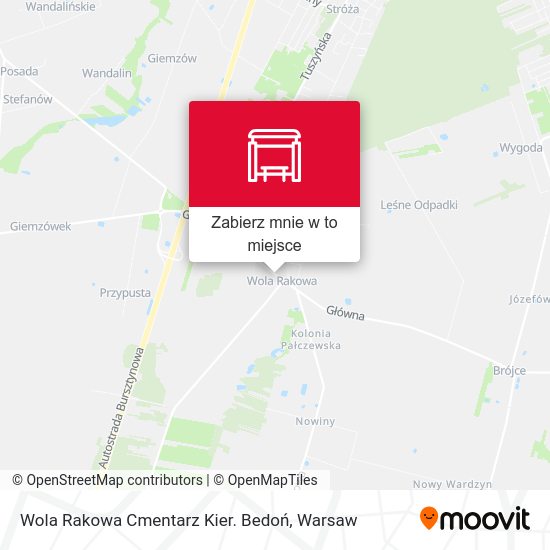 Mapa Wola Rakowa Cmentarz Kier. Bedoń