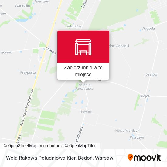 Mapa Wola Rakowa Południowa Kier. Bedoń