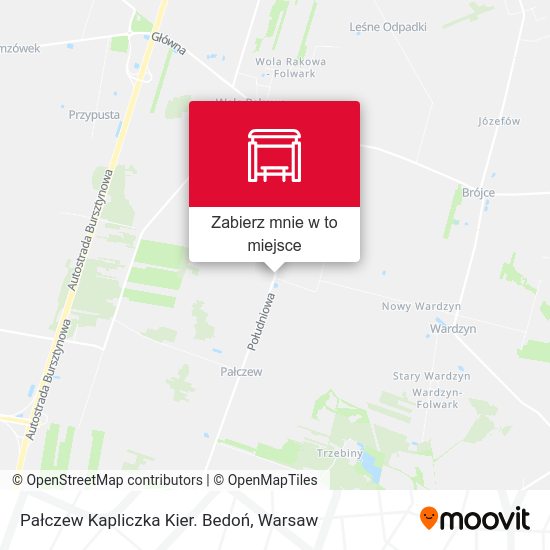 Mapa Pałczew Kapliczka Kier. Bedoń