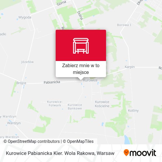 Mapa Kurowice Pabianicka Kier. Wola Rakowa