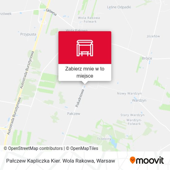 Mapa Pałczew Kapliczka Kier. Wola Rakowa