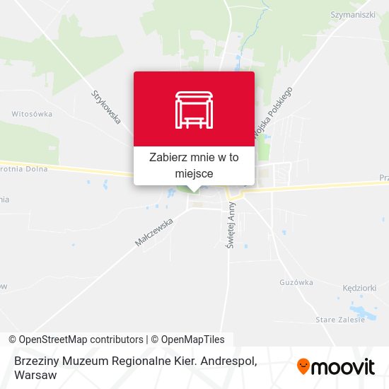 Mapa Brzeziny Muzeum Regionalne Kier. Andrespol