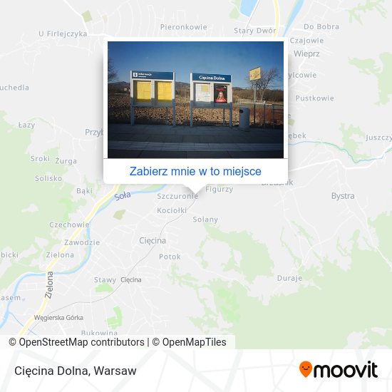 Mapa Cięcina Dolna