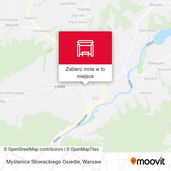 Mapa Myślenice Słowackiego Osiedle