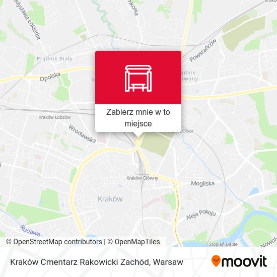 Mapa Kraków Cmentarz Rakowicki Zachód