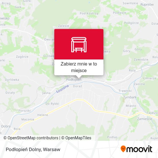 Mapa Podłopień Dolny