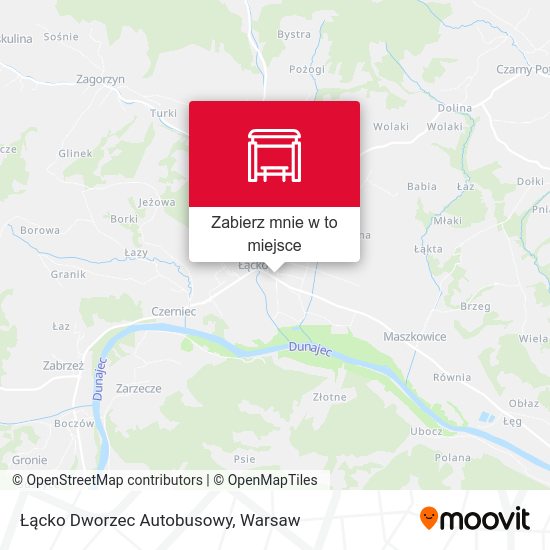 Mapa Łącko Dworzec Autobusowy