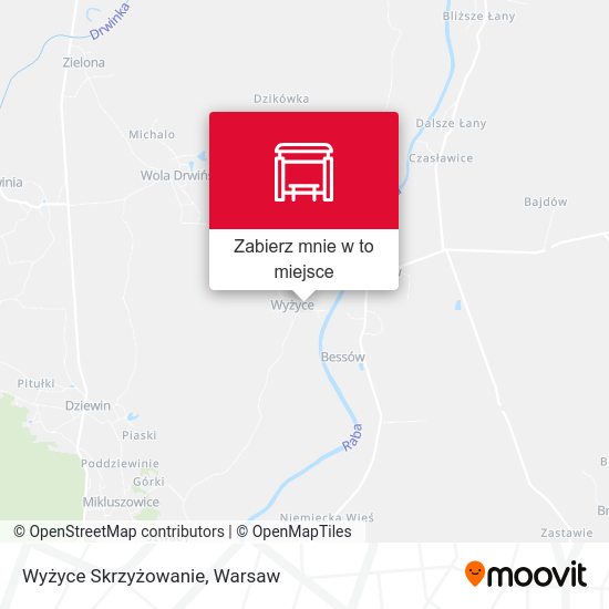 Mapa Wyżyce Skrzyżowanie