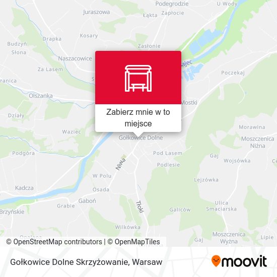 Mapa Gołkowice Dolne Skrzyżowanie