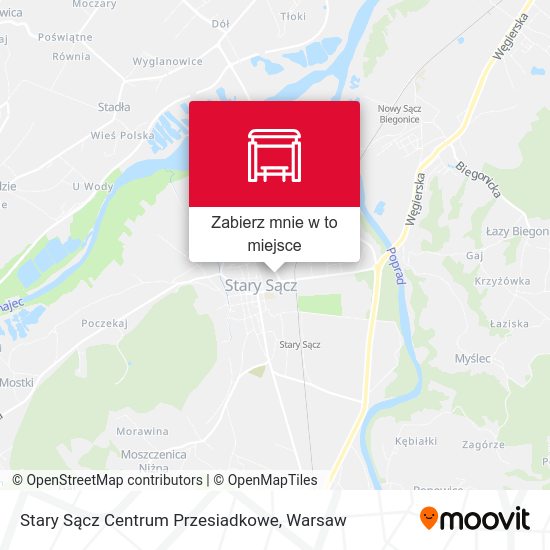 Mapa Stary Sącz Centrum Przesiadkowe