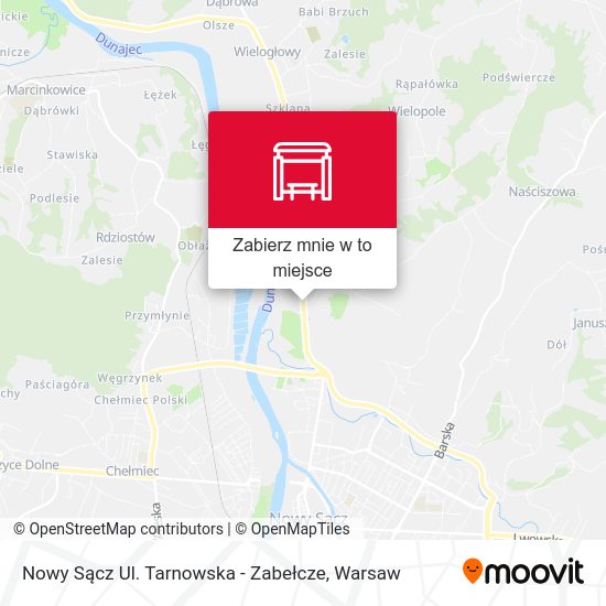 Mapa Nowy Sącz Ul. Tarnowska - Zabełcze