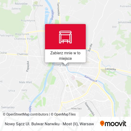 Mapa Nowy Sącz Ul. Bulwar Narwiku - Most (Ii)