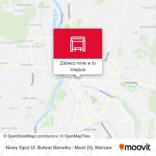 Mapa Nowy Sącz Ul. Bulwar Narwiku - Most (Ii)