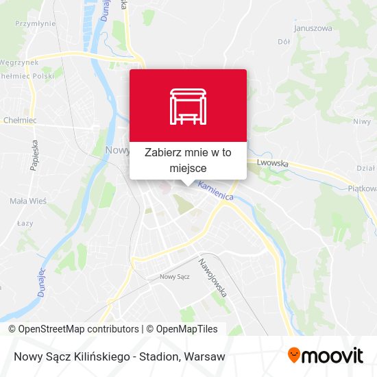 Mapa Nowy Sącz Kilińskiego - Stadion