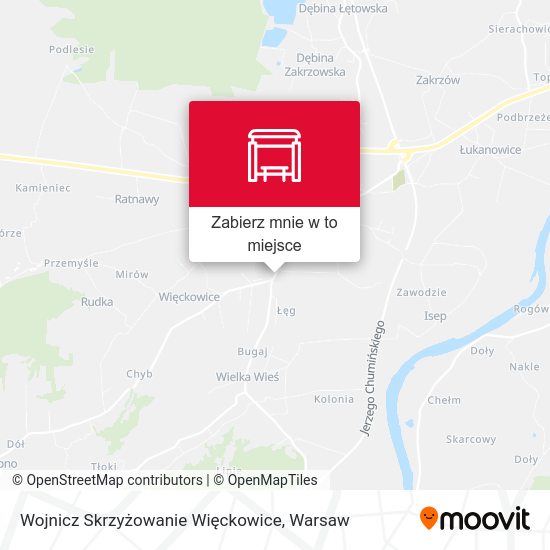 Mapa Wojnicz Skrzyżowanie Więckowice