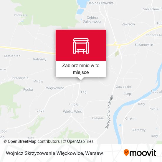 Mapa Wojnicz Skrzyżowanie Więckowice