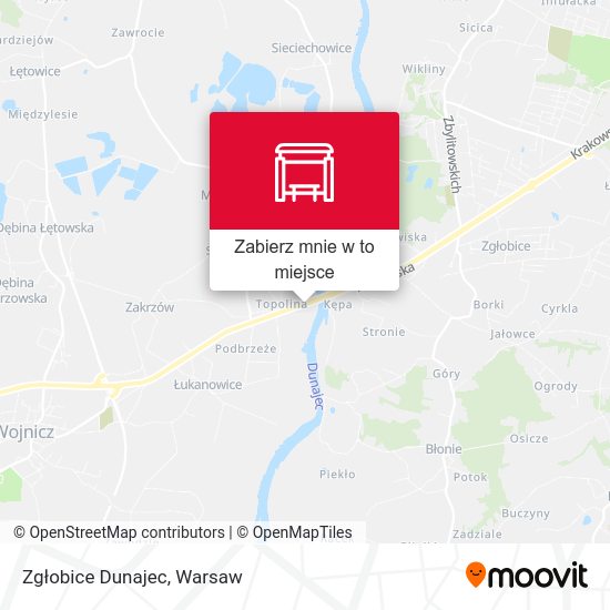 Mapa Zgłobice Dunajec