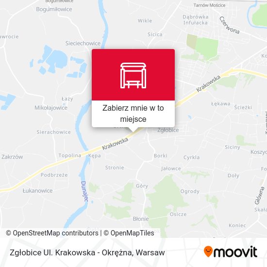 Mapa Zgłobice Ul. Krakowska - Okrężna