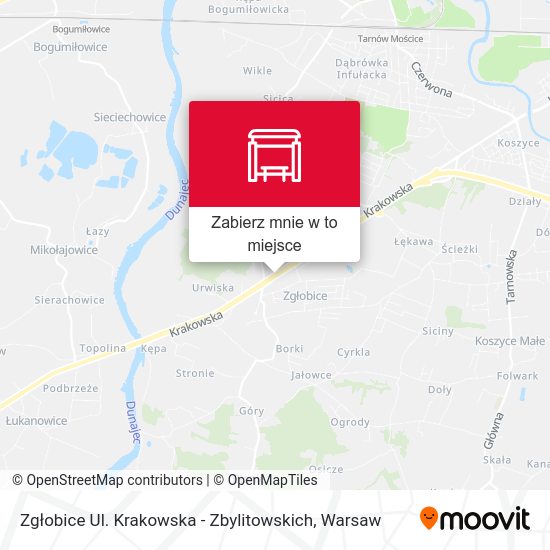 Mapa Zgłobice Ul. Krakowska - Zbylitowskich