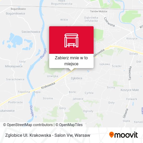 Mapa Zgłobice Ul. Krakowska - Salon Vw