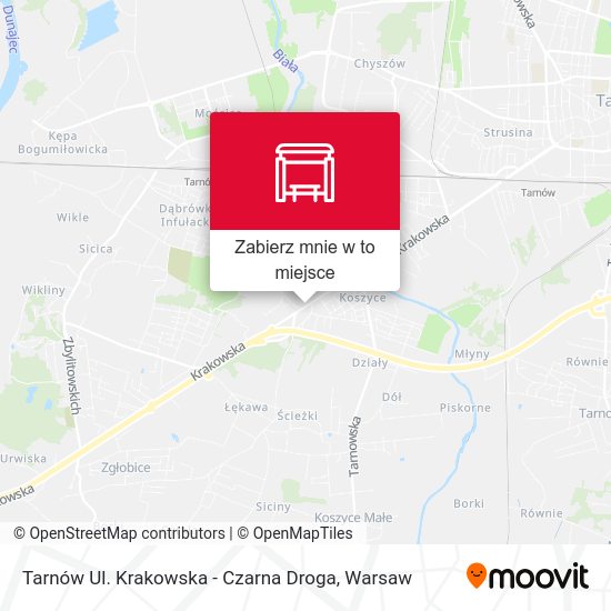 Mapa Tarnów Ul. Krakowska - Czarna Droga