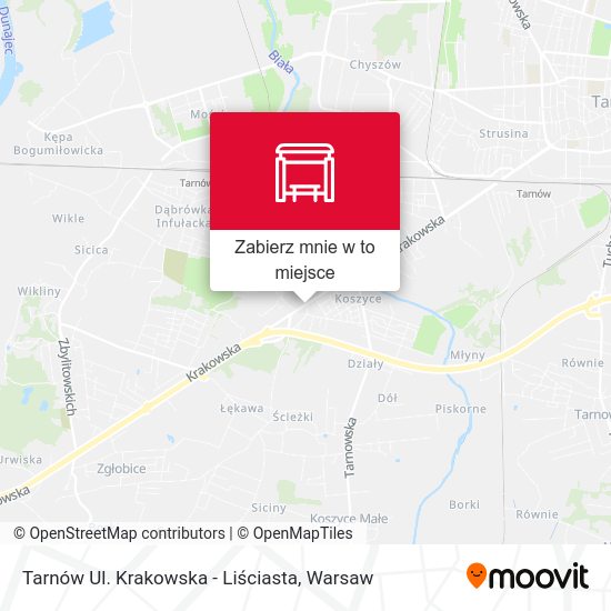 Mapa Tarnów Ul. Krakowska - Liściasta