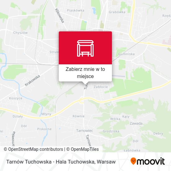 Mapa Tarnów Tuchowska - Hala Tuchowska