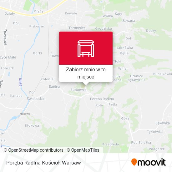 Mapa Poręba Radlna Kościół