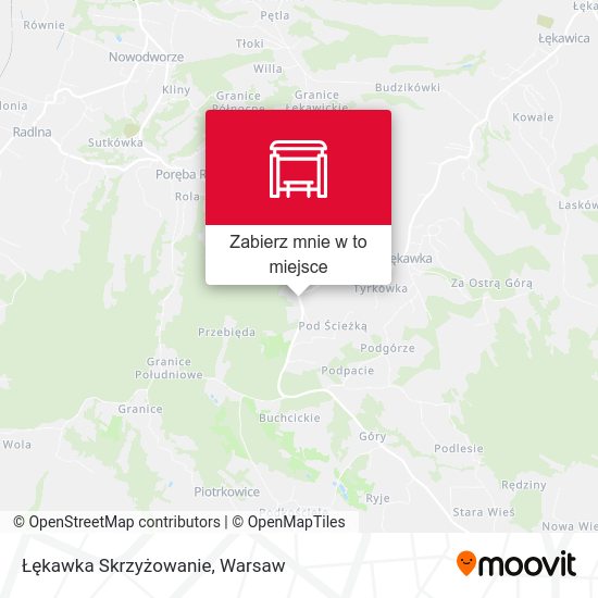 Mapa Łękawka Skrzyżowanie