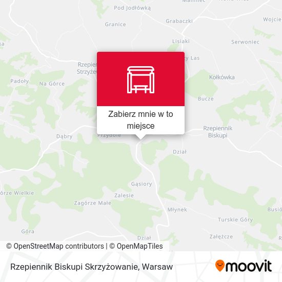 Mapa Rzepiennik Biskupi Skrzyżowanie