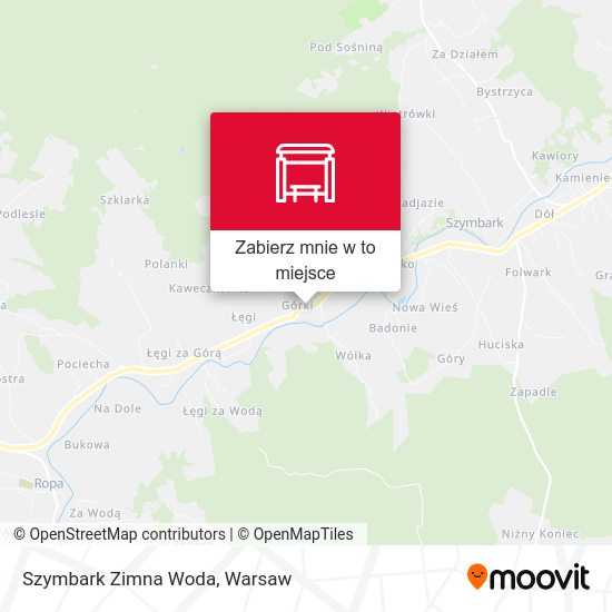 Mapa Szymbark Zimna Woda