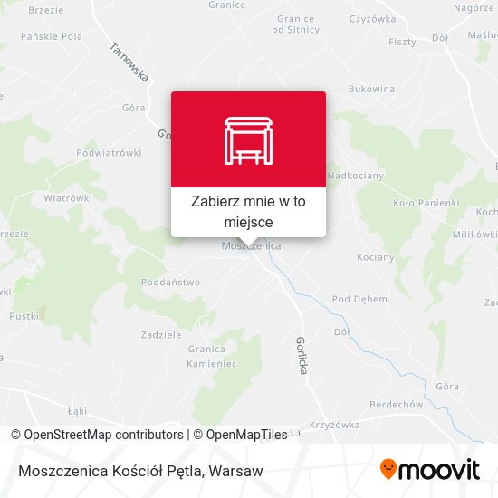 Mapa Moszczenica Kościół Pętla