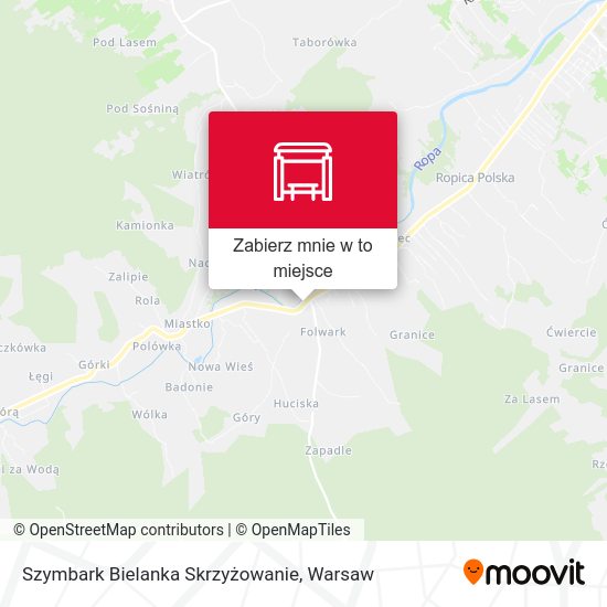 Mapa Szymbark Bielanka Skrzyżowanie