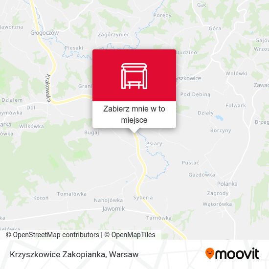 Mapa Krzyszkowice Zakopianka