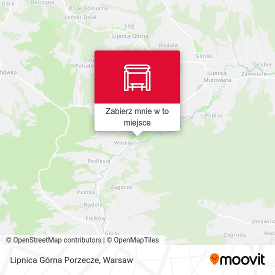 Mapa Lipnica Górna Porzecze