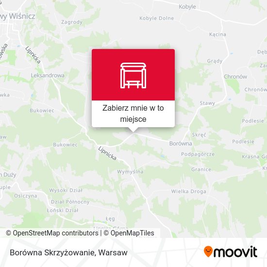 Mapa Borówna Skrzyżowanie