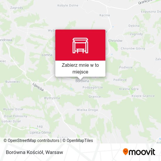 Mapa Borówna Kościół