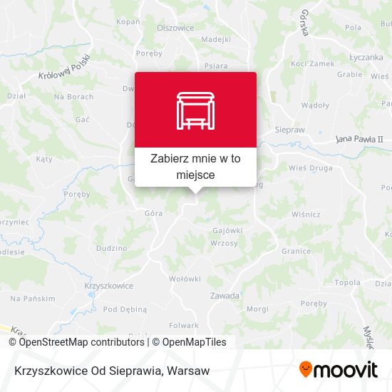 Mapa Krzyszkowice Od Sieprawia