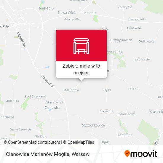 Mapa Cianowice Marianów Mogiła