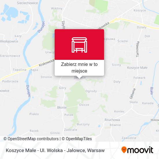 Mapa Koszyce Małe - Ul. Wolska - Jałowce